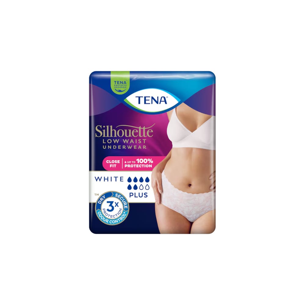 Tena Silhueta Plus White Cintura Alta Tam. M 12un