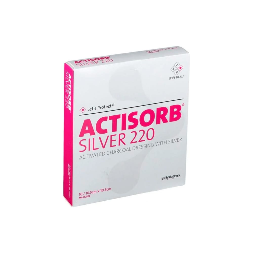 Actisorb Silver Penso Carvão 10,5×10,5cm 10un