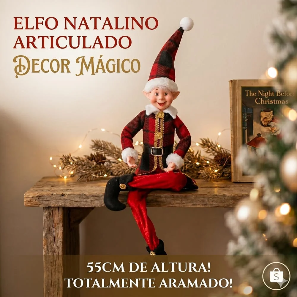 Elfos e Fadas Decorativos de Natal Aramados com Brilho para Decoração Natalina