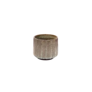 Vaso cerâmica esverdeado com riscas