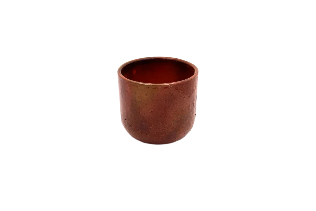 Vaso cerâmica castanho torrado