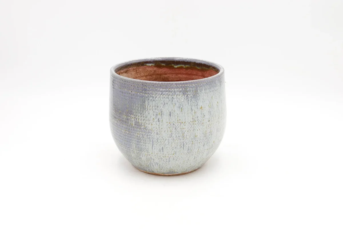 Vaso barro redondo azul