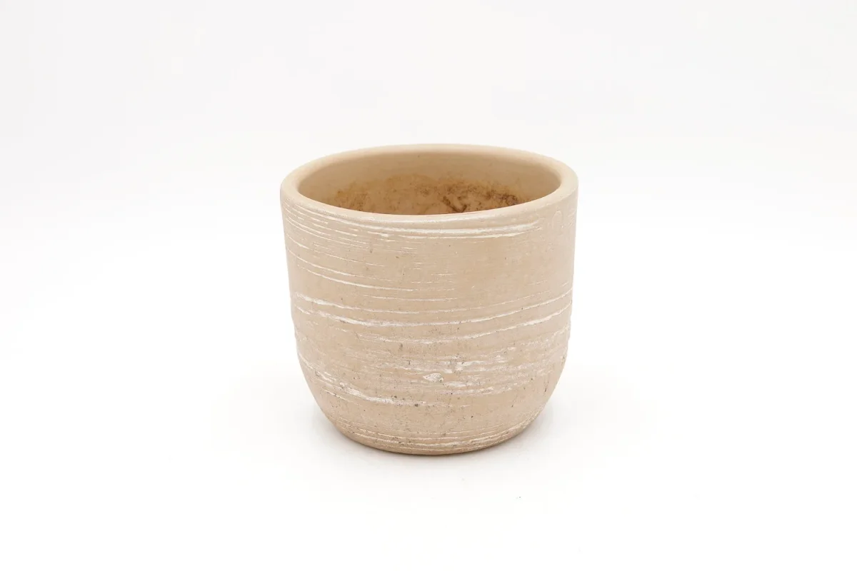 Vaso barro redondo bege