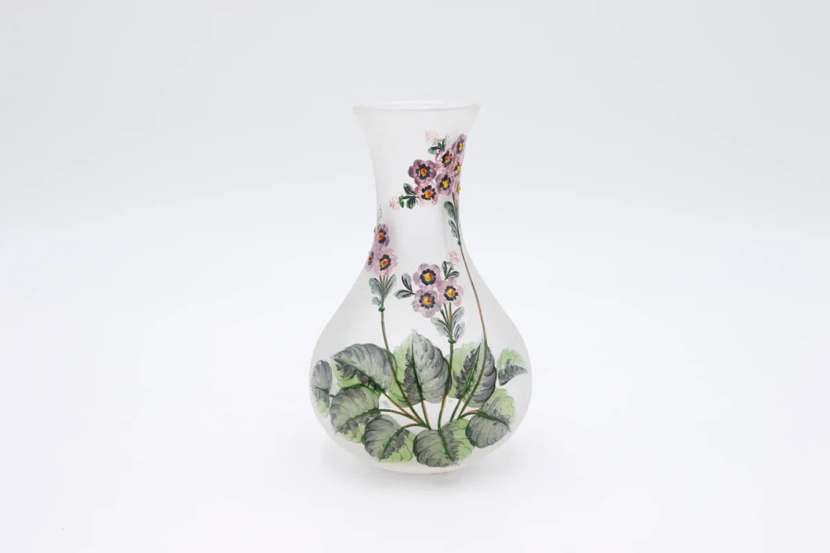 Jarra vidro fosco com flores