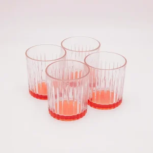 Conjunto copos vidro base laranja