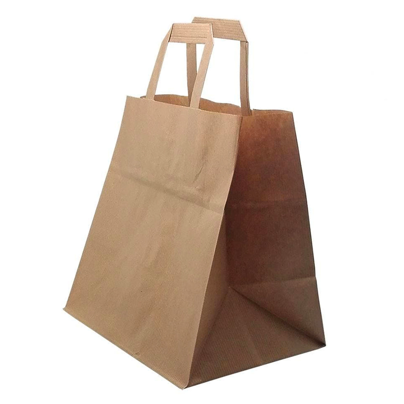 SACO PAPEL C/ASA PLANA CASTANHO VERGÊ 32x26x22 (50 UNIDADES)