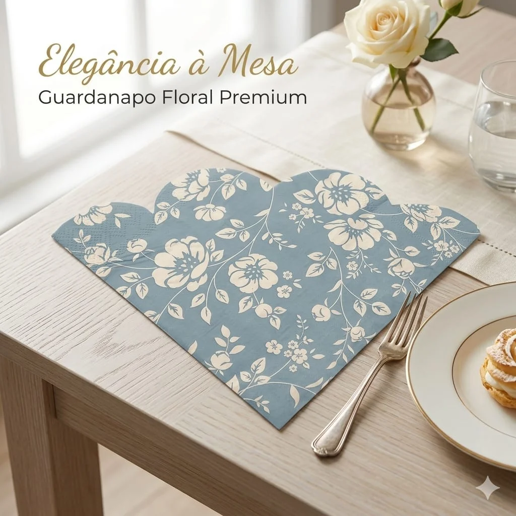 Guardanapo Floral Premium para Mesa Posta Elegante 33×33