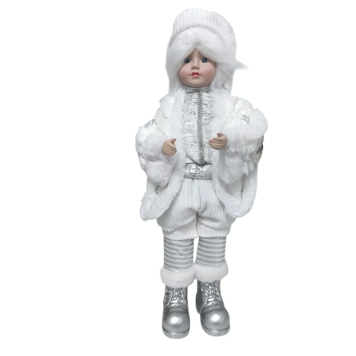Coral de Natal Casal de Crianças com Movimento e Toque Musical 45cm de Corda Decoração Luxo - Image 5